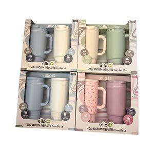 NEW‎ Ello 40oz Vacuum Insulated Tumblers 2 Pack Color: White Cobblestone